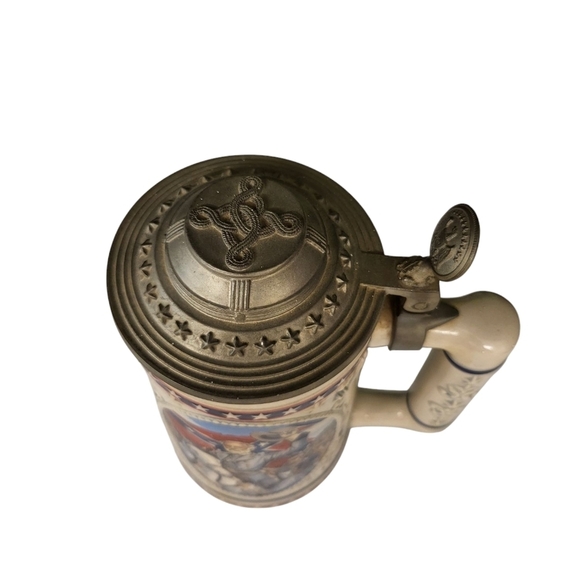 Patriotic Ceramic Beer Stein with Pewter Lid Robert E. Lee Limited Edition D0698 - Picture 13 of 15